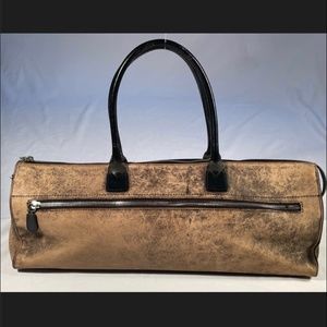 Long Marbled Furla leather hand bag